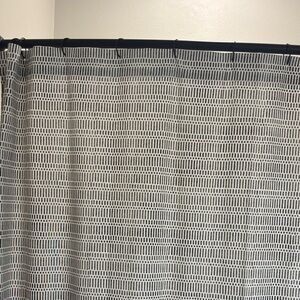 CB2 Shower Curtain - Warm White with Black Pattern - 72 x 72